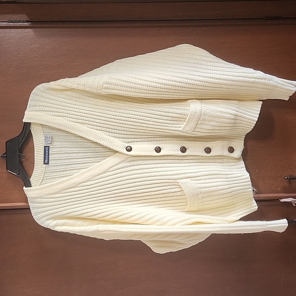 Wentworth Vintage Cream Cardigan Sz L